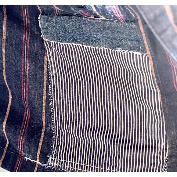 Women Vintage Custom Military Blazer  Reworked one of one Navy w-pinstripes gold - Picture 13 of 15